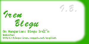 iren blegu business card